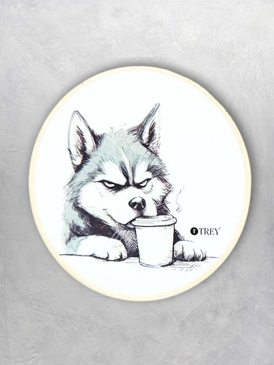 Funny Dog With Coffee Waterproof for Tea, Coffee, Beer